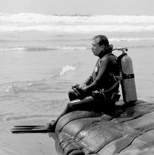 James Ronald Stewart in his scuba gear