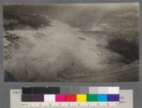 Recent lava-flow, May 1915, from Mt. Lassen to the N.E., down Hat Creek, which was formerly heavily timbered - now a desolate waste. July 14, 1918