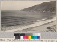 The hills slope steeply down to rocky cliffs at the water's edge along the point, and there is evidence of overgrazing and heavy gulleying during storms. Point Sal gives excellent protection to the beach which is about 300 yards long. Metcalf. November, 1928