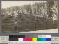 Some piles of 3" pencil stock. Incense cedar in the Gray's Flat yard of the Spanish Peak Lumber Company, Quincy, California. August, 1920. E.F