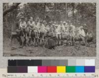 The kiddies were the real feature of the Forest Service Picnic at Asheville, N.C., June 8, 1924. Rogers, Korstian, Mattoon, and Frothingham from left to right in background