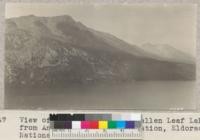 View of Mt. Tallac across Fallen Leaf Lake from Angora Peak Lookout Station, Eldorado National Forest. W. Metcalf - July 1931