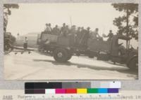 Forester's float in Engineer's Day Parade, March 1924. Truck loaned by White Brothers, San Francisco