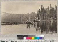 Pier and diving platforms at Silver Lake used by Lassen 4-H Club. W. Metcalf - Oct. 1931