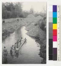 Camp Califorest. Field day. Log rolling contest. 7-8-39. Emanuel Fritz