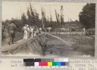 State fire truck gives demonstration at 4-H Club picnic at Paradise, Butte County. W. Metcalf. May 1931