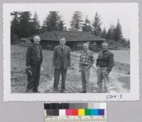 Evans, Tillotson, Burton and Rolla Watt at the Watt Home, Sonoma County. R. Watt has 20-acre tree farm