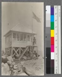 New Tahquitz Peak lookout station on Cleveland National Forest. Paid for by money donated by water users living in the vicinity of the San Jacinto Mountains