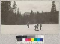 Fresno Dome from snow patch in Red Fir type, about 6800 ft. elevation near Tex's Meadows, Sierra National Forest. Metcalf, May 20, 1925