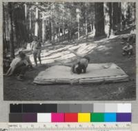 Camp Califorest. Field day. Exhibition wrestling match. Glidden and Wilkinson. 7-8-39. E.F