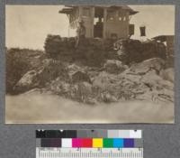 Two views of Lookout house on Mt. Lassen. Before eruption