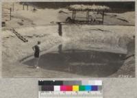 The Whitaker's swimming pool partly empty, showing the crack opening in the south wall. July and August 1930