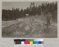 Punch Bowl Geyser. Yellowstone Park. (Lott) [Child may be Beatrice Metcalf.]