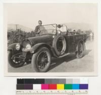 New truck outfit installed by the Forest Service in cooperation with Citrus Associates of Southern California. Aug. 1927. Ranger Shay, San Dimas