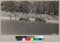 The largest attendance of any 1931 fire demonstration was at Redwood City where 2000 pupils came to the meeting. The bleachers and windbreak made it an ideal set-up for such a large crowd. San Mateo County