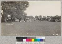 The Yolo County Fire day, April, 1930. Trucks in line