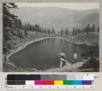 Crystal Lake, on Mt. Hough, just below peak. Camp Califorest class, lookout station trip. June 9, 1939