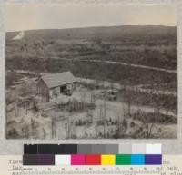 View over the Michigan sand plains on Houghton Lake Forest from headquarters tower. Scrub oak, aspen, and Jack pine natural reproduction and red pine plantations. May, 1924