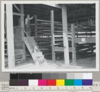 Lumber sorter at Seltzer Forest Products Company mill, Sacramento, California. Sept. 1947. E. F