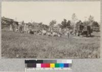 Showing the charging, use and care of chemical fire extinguishers to a good crowd at Fallbrook, San Diego County. May, 1929. Metcalf