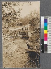 Rapids in Huron River at old dam where sawmill once stood