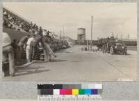 J. P. Fairbanks points out the features of State fire truck. Bakersfield, March, 1930