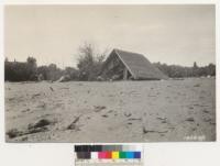 Showing depth of debris brought down by the flood, Willard, Utah