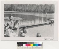 The swimming place at Silver Lake during Shasta County Camp. Metcalf. August 1952