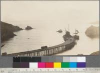 Lumber companies - Albion Lumber Company wharf. Loading is direct to vessel. Albion, California. May, 1920. E. F