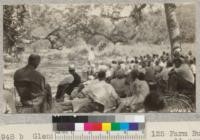 Glenn Waterhouse talks to 125 Farm Bureau folks at White Oak Flat on a well rounded club program. August, 1929