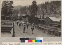 Camp Califorest. A portion of the class in the lumber yard of the Spanish Peak Lumber Company at Gray's Flat. E.F. July 1931