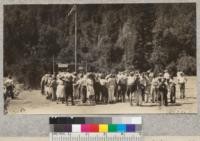 Assembly of the Santa Cruz 4-H clubs on the parade ground at Camp Loma, 1930