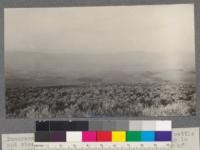 Panorama of Eagle Valley where large numbers of cattle and sheep are wintered after grazing in the hills in the summer. A splendid example of intensive use of valley land supplemental to similar and proper use of the hill land. Near Richland, Oregon