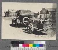 Two views of Solano County. Fire Trailers, the first of the kind built. 1917