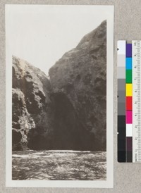 Entrance to cave. Santa Cruz Island June 1931. Pemberton, Los Angeles County Forestry Department