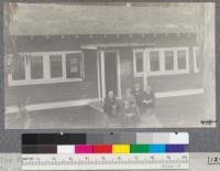 The Forestry Faculty, University of California. December 1915. On steps of Forestry Bungalow. Left to right; Mulford, Metcalf, Pratt, Mason, Bruce