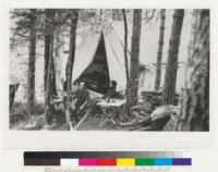 The first forestry camp. Quincy 1915. Professor and Mrs. David Mason