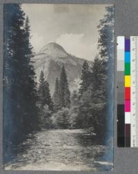 North Dome and Washington Column from Happy Isles Bridge - Yosemite Valley