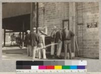 A portion of Forestry 112 observing the dry kiln instruments at the E. K. Wood Lumber Company, Oakland, Cal. E.F. Sept. 1925