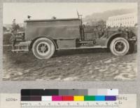 Fire patrol truck of the Shasta National Forest; capacity 750 gals. Feb. 17, 1928. H.E.M