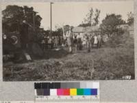 Fire demonstration at Lockeford. May, 1928. Metcalf