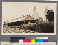 The cook house. This is the standard design used by the Portland Lumber Company. The kitchen is at the far end. It has a seating capacity of 130