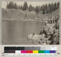 Crystal Lake, below peak of Mt. Hough. Camp Califorest students. June 9, 1939. E.F