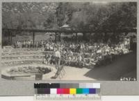 Riverside-Orange 4-H Club members at the campfire circle at Camp Radford. 1937. Metcalf