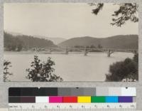 The new highway bridge over the Klamath River near Requa on the day of its dedication. May 17, 1926