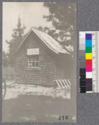 Fire control station cabin at Pilgrim Creek Nursery. Contains telephone map and tools