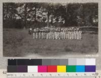 The San Diego-Imperial clubs in camp at the edge of the parade ground to review the parade of the wooden soldiers. Metcalf. July, 1928