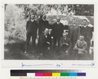 Standing from left to right: M. B. Pratt; D. T. Mason; W. Metcalf; W. Mulford; D. Bruce Kneeling from left to right: M. E. Kreuger; D. Dunning; A. H. Muzzall