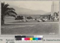 Typical set-up for fire protection demonstration of 1932. Ventura County. 1932. Metcalf