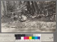 Lunch time. Forestry Club Hike. Lagunitas Creek. Spring, 1920